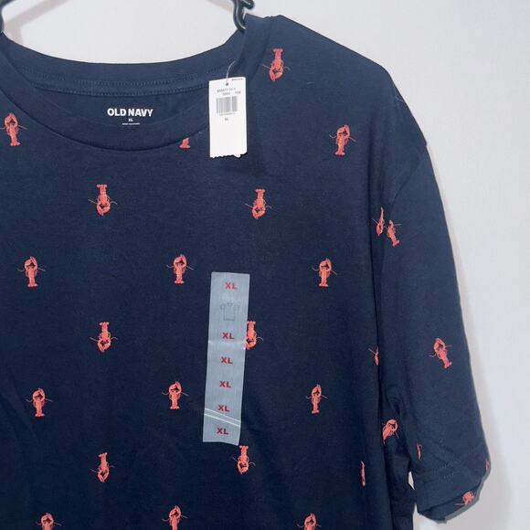 Old navy blue lobster print Crew-Neck T-Shirt men’s size XL NWT - Picture 3 of 6